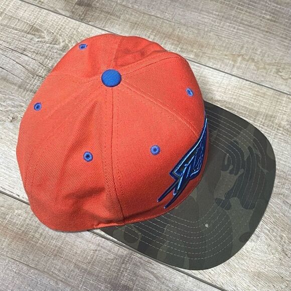 RARE OKC Oklahoma City Thunder NBA Snap Back Cap Mitchell Ness Camo & Orange - Picture 6 of 9